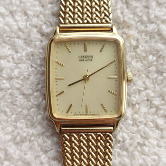 Citizen Eco-Drive E031-K006091 Solar Square Gold JDM Men's Watch New Capacitor - Picture 10 of 10